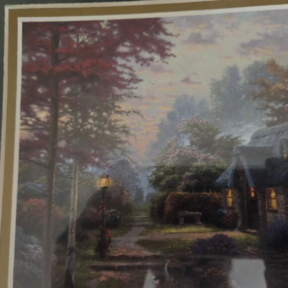 Thomas Kinkade Stillwater Cottage Library Edition 18x16 Framed Print - Picture 6 of 12